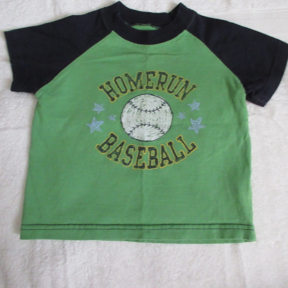 Jumping Beans Green and Black Baseball Tee